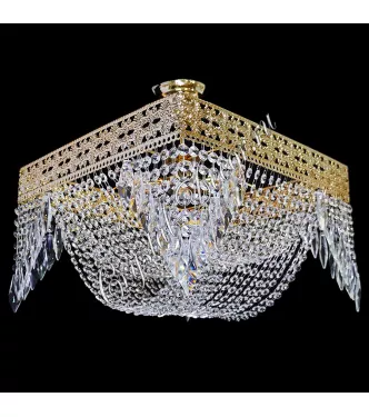 Люстра хрустальная Квадрат Италия 18 "Платочки" (Перо)